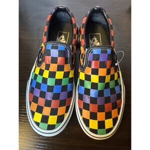 Vans Rainbow Multicolor Checkered tennis shoes Skate Non Slip Mens 4 Women’s 5.5
